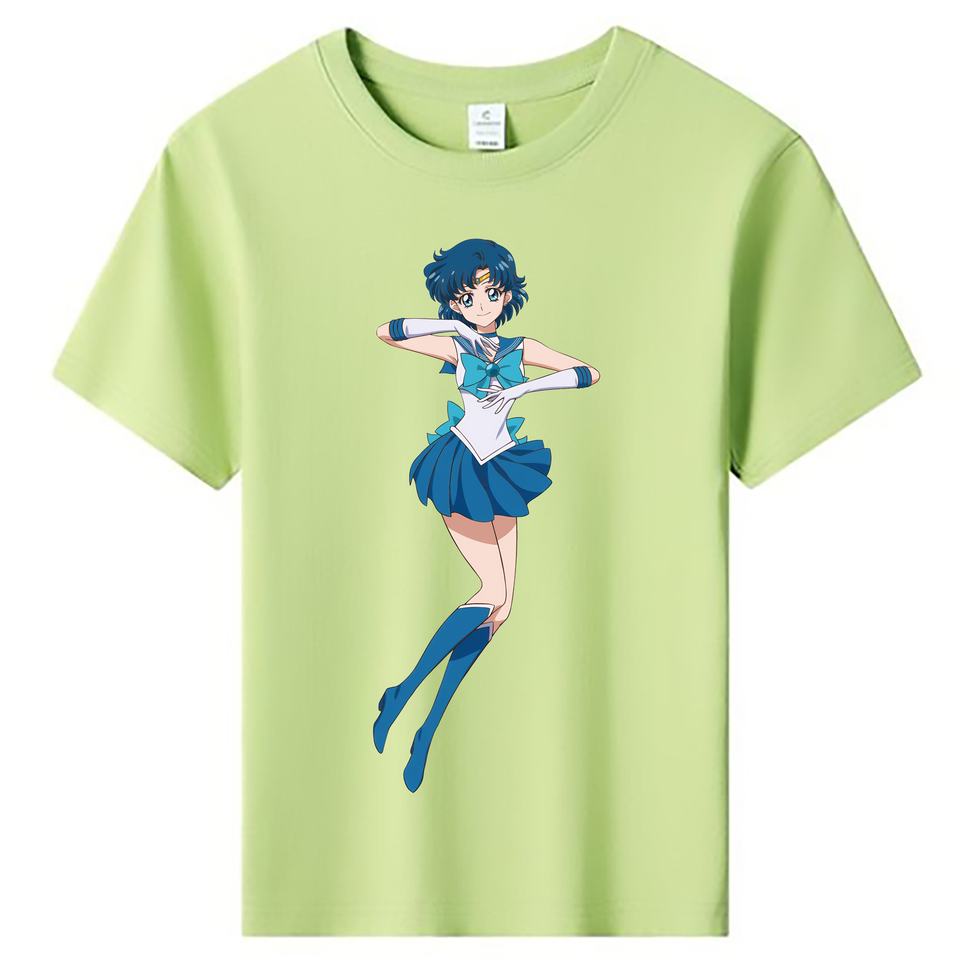（画像用） 美少女戦士セーラームーン 水野 亜美 みずの あみ Sailor Moon Mizuno Ami 綿100％キッズTシャツ（フロントプリント）